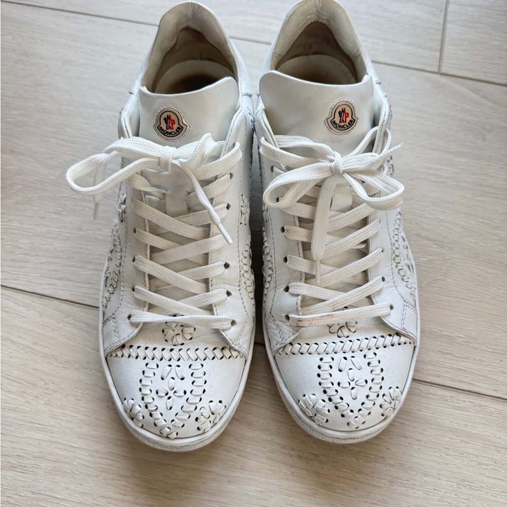 Moncler Women's White Embroidered Sneakers